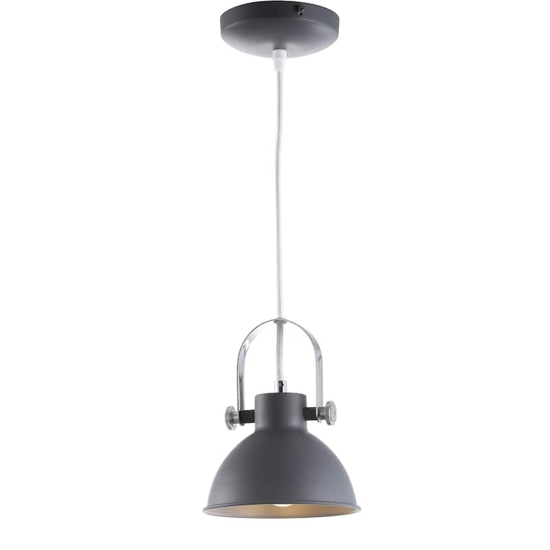SAFAVIEH Lighting Orhideea Adjustable 1-Light Led White Pendant - 6.25"x6.25"x10-82" - 6Wx6Dx82H