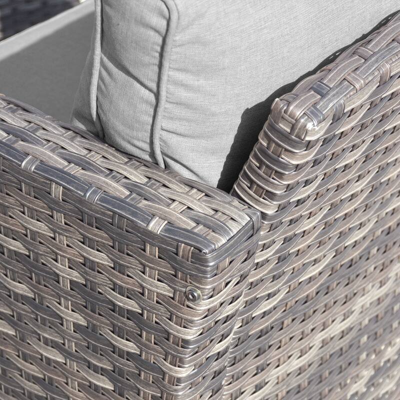 OVIOS 8-piece Patio Wicker Conversation Furniture Set with Swivel Chairs