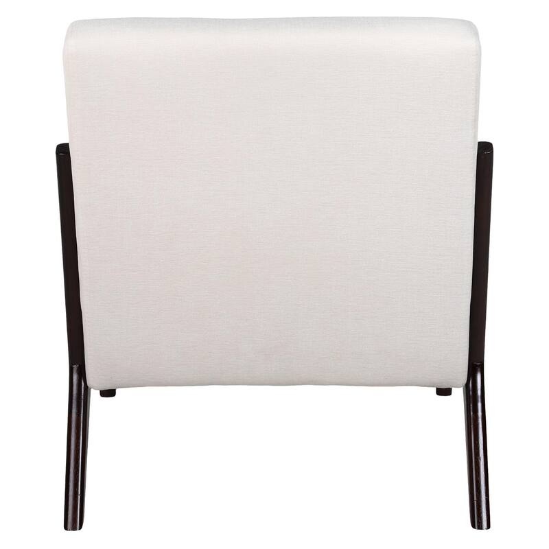 Mid Century Modern Armchair, Accent Chair with Solid Wood Frame and Detachable Lumbar Pillow for Living Room