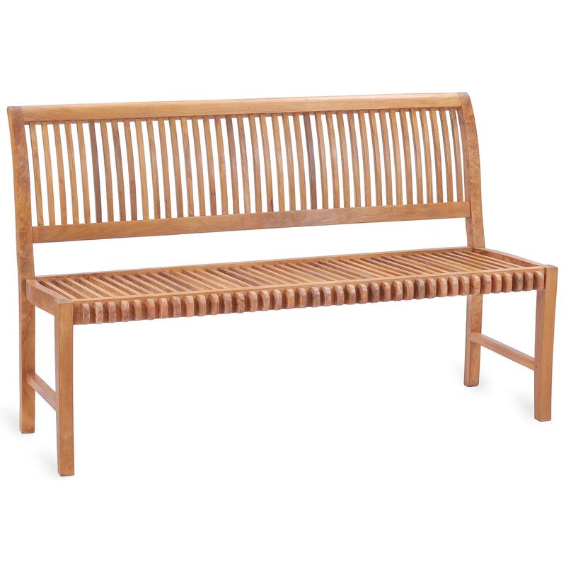 Chic Teak Castle Outdoor Teak Wood Patio & Garden Bench without Arms, 5 foot