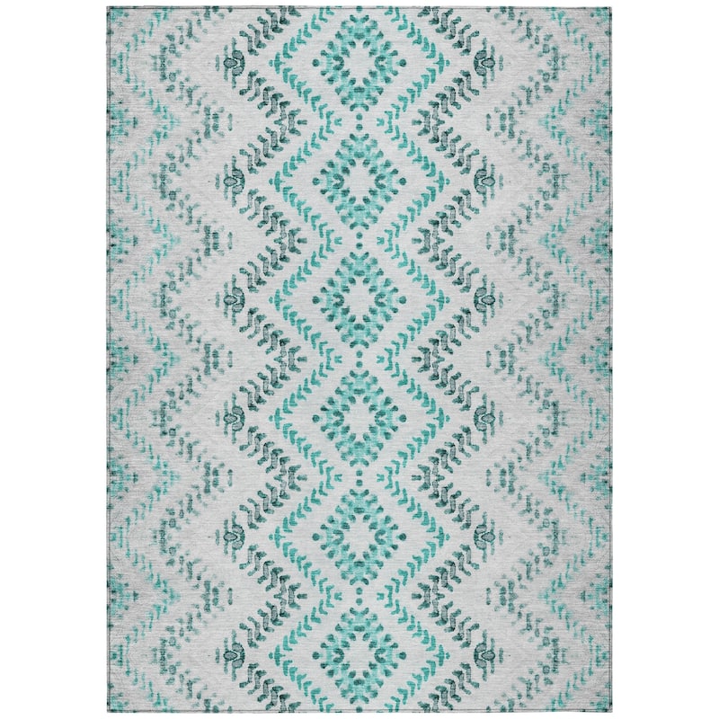Machine Washable Indoor/ Outdoor Chantille Boho Global Rug