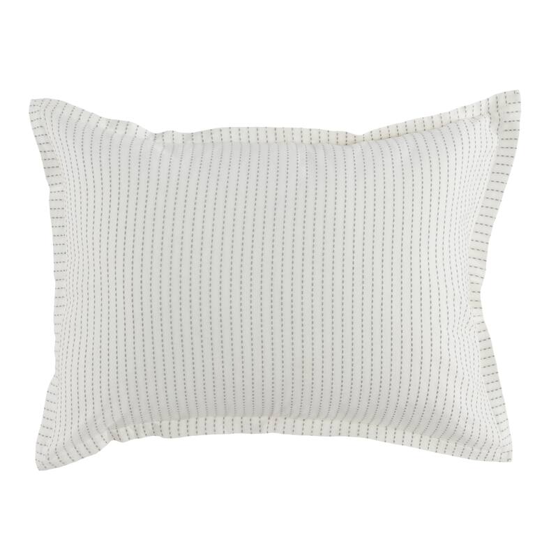 Villa by Classic Home Karina 100% Cotton White Sham - Standard - Ivory