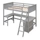 preview thumbnail 22 of 50, Modern Twin Size Wooden Loft Bed With Shelves and Desk,Solid Construction