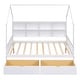 preview thumbnail 17 of 22, Wooden Full Size House Bed with 2 Drawers,Kids Bed with Storage Shelf,Gray