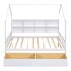 preview thumbnail 16 of 20, Wooden Full Size House Bed with 2 Drawers & Storage Shelf