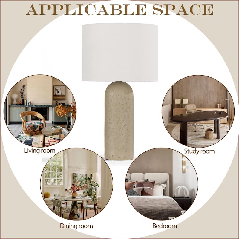 26.7" Ceramic Accent Table Lamp, Bedside Table Lamps With 3-way Dimming Switch