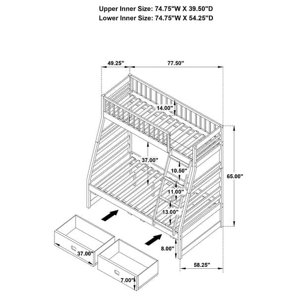Newhall 2-drawers Twin Over Full Bunk Bed