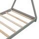 preview thumbnail 9 of 8, Gray Twin Size Wood House Platform Bed with Triangle Tructure for Boys and Girls