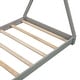 preview thumbnail 9 of 18, Twin Size House Platform Bed with Triangle Structure, X-Shaped Safety Railings, Headboard, and Sturdy Pine Wood Frame, Grey