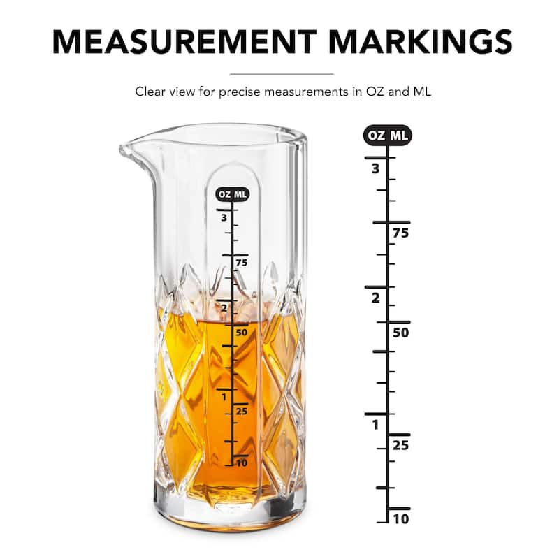 Final Touch Glass Yarai Measuring Jigger for Liquor - 3.4 Oz