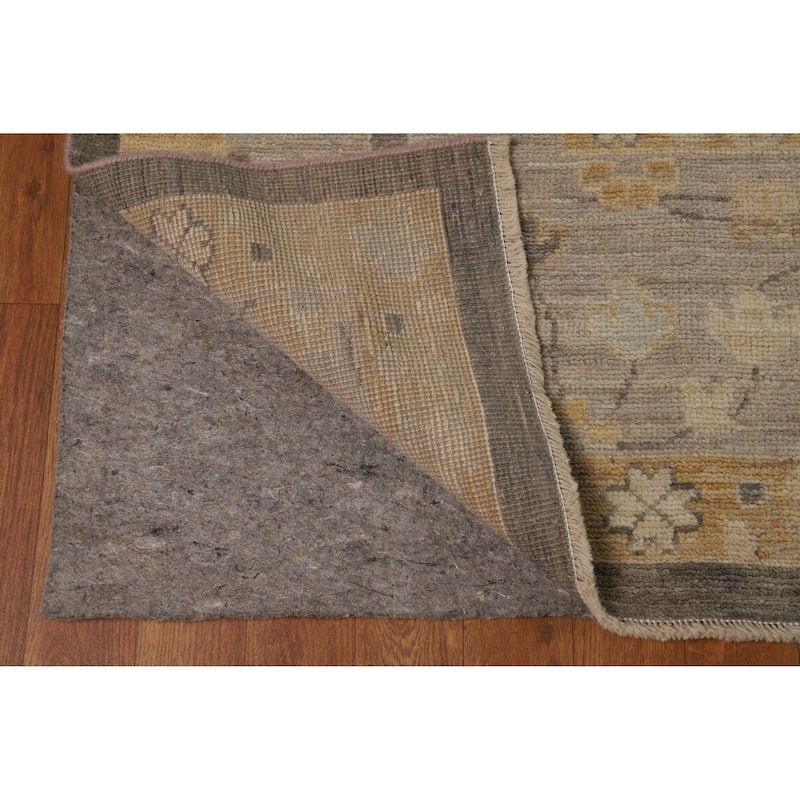 Hand Knotted Oriental 100% Wool Carpet Transitional All-Over Greys & Charcoal Oushak Area Rug - 12' 1'' X 9' 7''