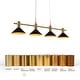 preview thumbnail 11 of 12, Modern Linear 4-Light 38.5" L Black Gold Bowl-shaped LED Chandelier Industrial Metal Kitchen Island Lights for Dining Room