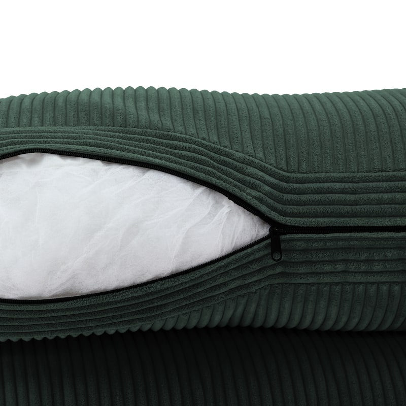 Modern Corduroy L-Shaped Sofa Chaise Lounge Couch