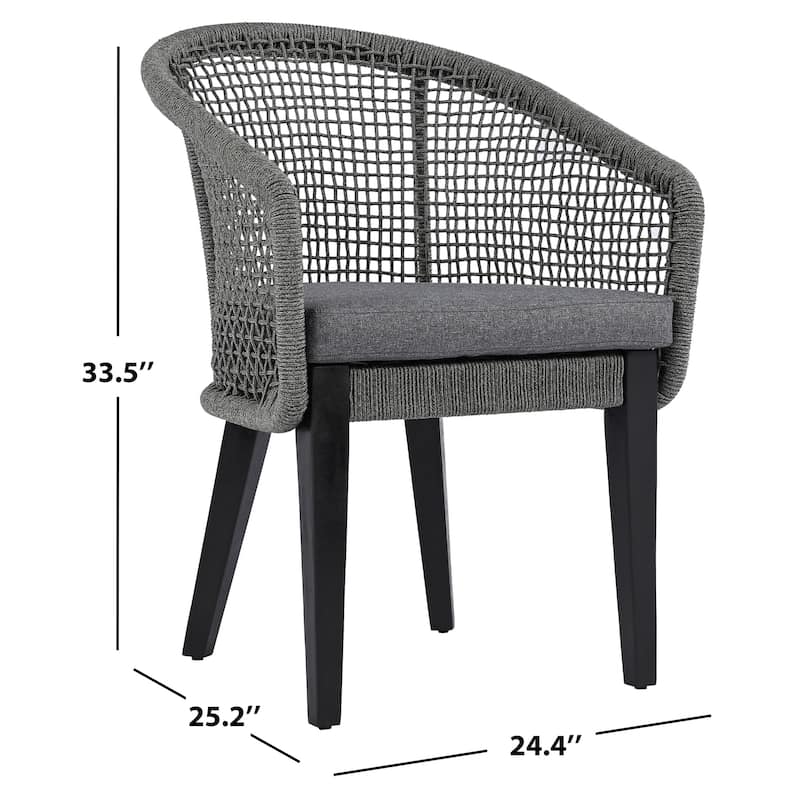 SAFAVIEH Outdoor Living Saxon Rope Chair (Set Of 2) - 24"W x 25"D x 33"H