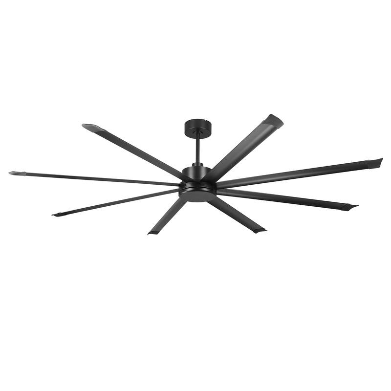 100-inch Black Extra Large Industrial 8 Aluminum Blades High Ceiling Fans with remote control - 99.8" W x 23.62" H