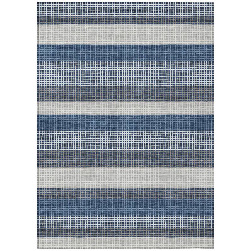 Machine Washable Indoor/ Outdoor Cabana Stripe Chantille Rug