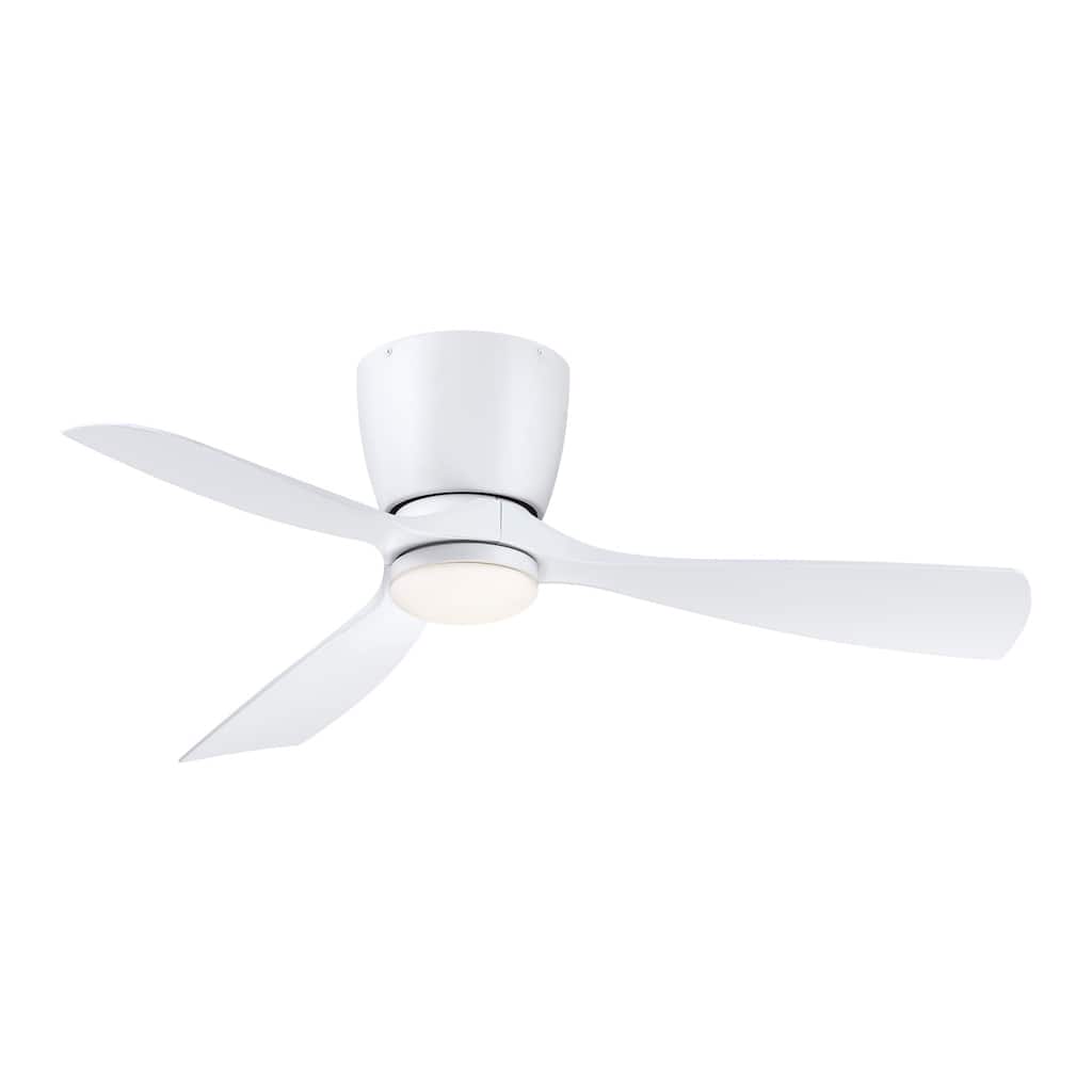 Fanimation Klinch 44 inch Indoor/Outdoor Ceiling Fan with LED Light Kit and Remote - Matte White