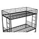 preview thumbnail 15 of 16, Black Twin over Twin Metal Bunk Bed with Trundle & Guardrail
