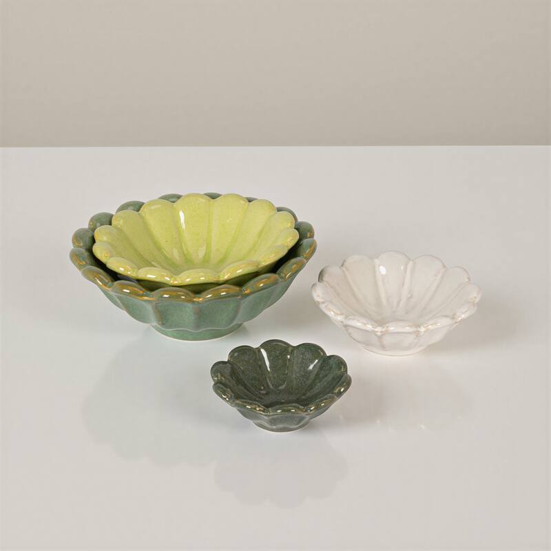 Stoneware Flower Bowls