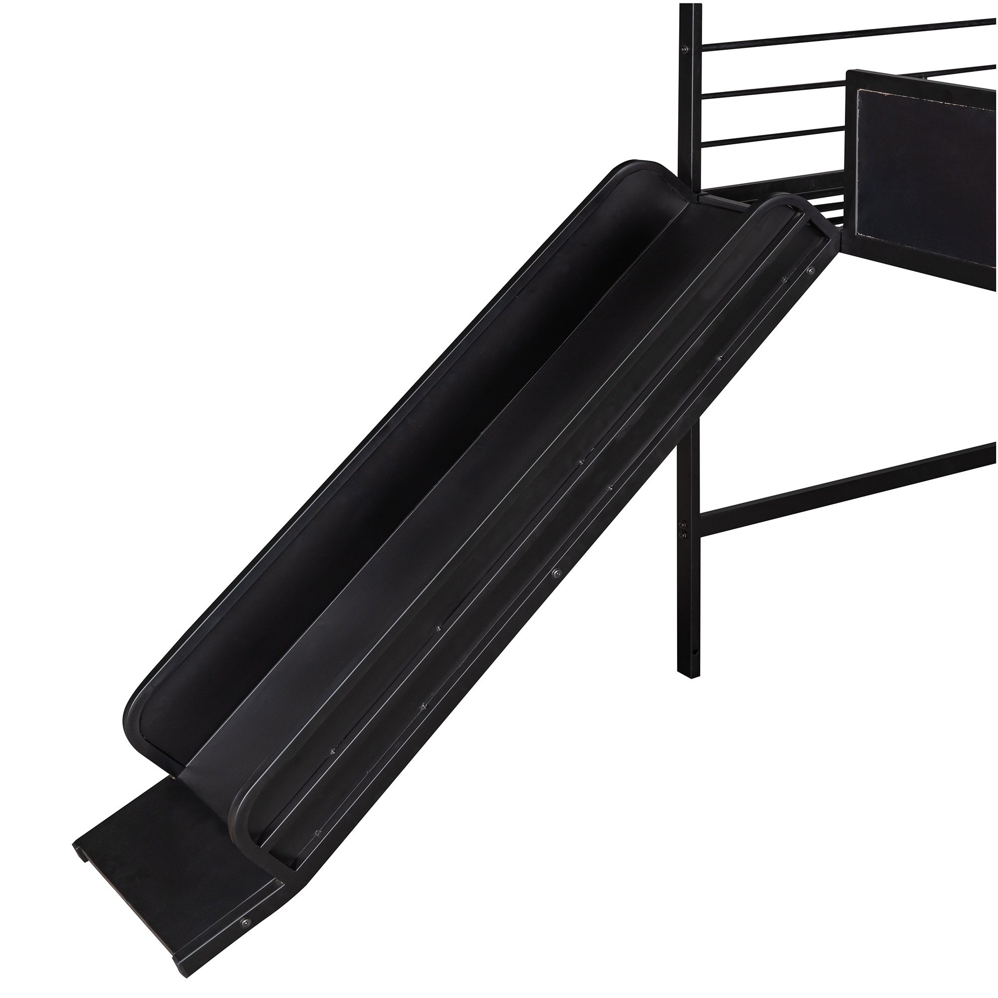 Metal loft bed with slide outlet