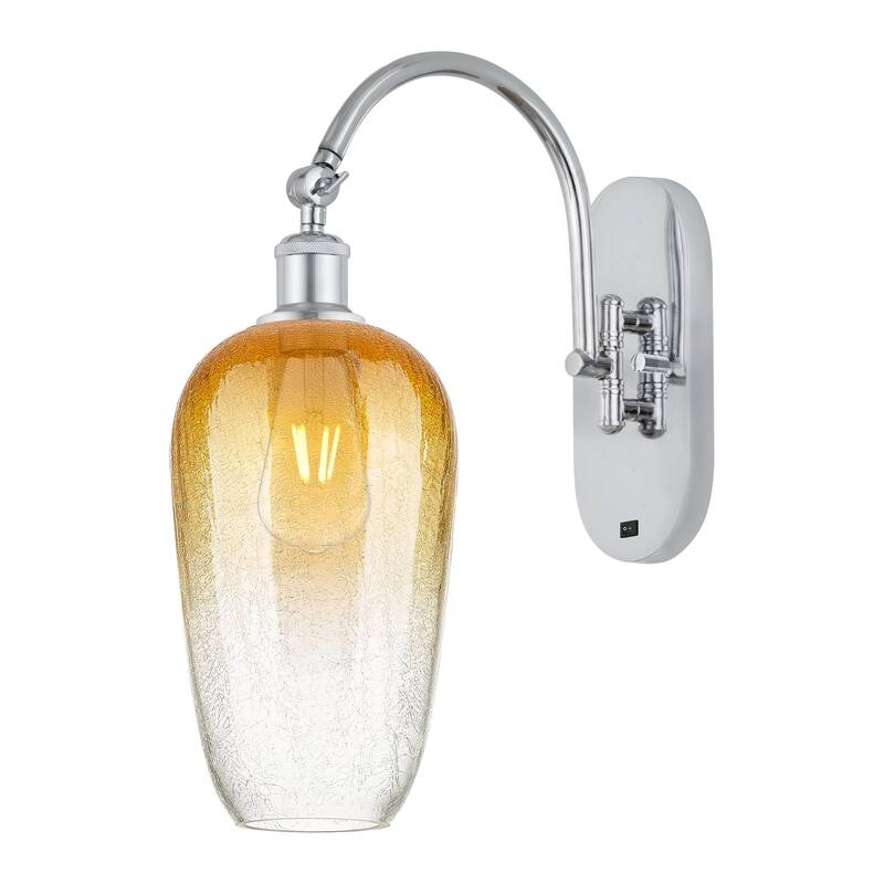 Innovations Lighting Endless Possibilities Ballston - Brookhaven Flute - 1 Light 7" Swiveling Sconce - Polished Chrome/Amber