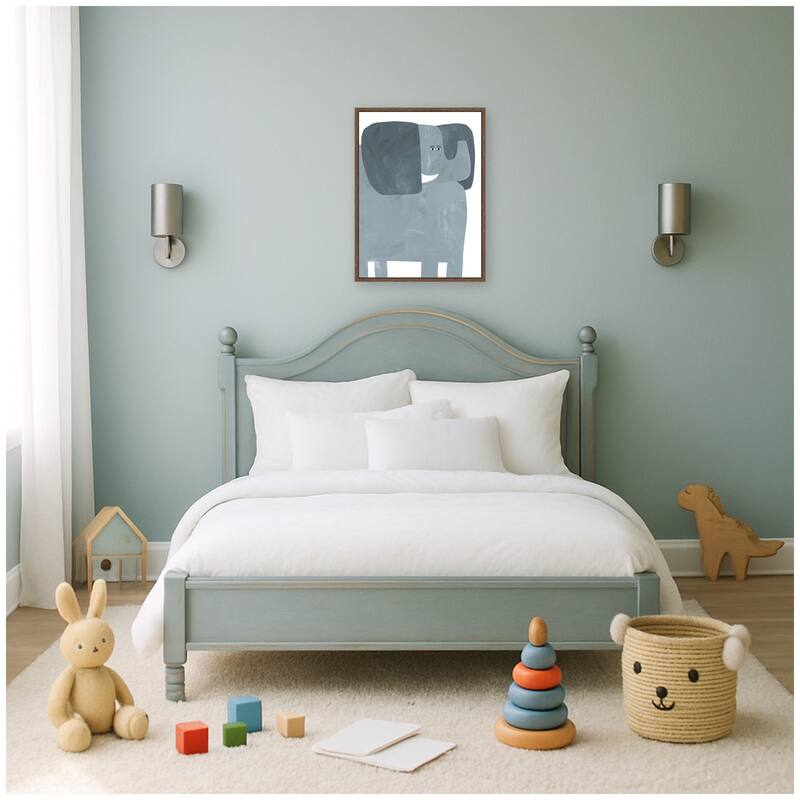Kate and Laurel Mr Elephant by Alicia Abla Framed Canvas Wall Art Print