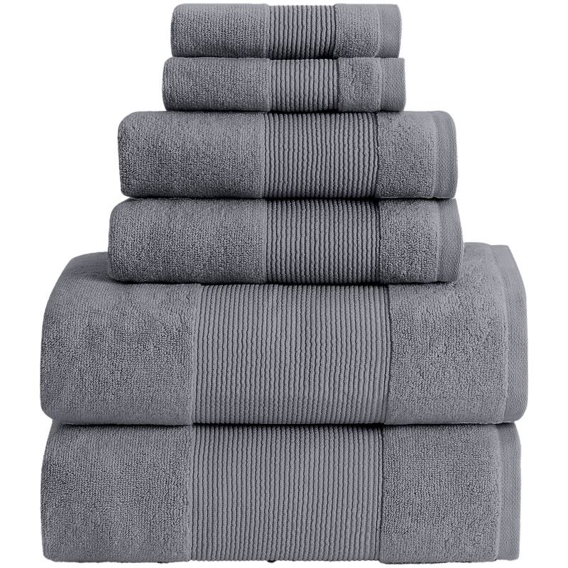 Modern Threads Air Cloud 6-Piece Bath Towel Set - Charcoal