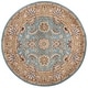 preview thumbnail 11 of 29, SAFAVIEH Handmade Heritage Mallory Traditional Oriental Wool Rug 3'6" Round - Blue/Gold - Round