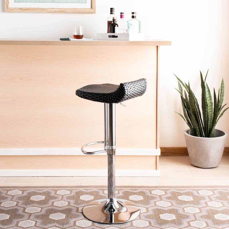 SAFAVIEH Debby Black Adjustable 24-32.5-inch Swivel Bar Stool - 0 - 15Wx17Dx26H