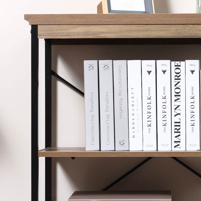 HOMCOM 2/4-Tier Industrial Style Storage Steel Wooden Shelf with a Robust Multi-Functional Design, Tall Organizer