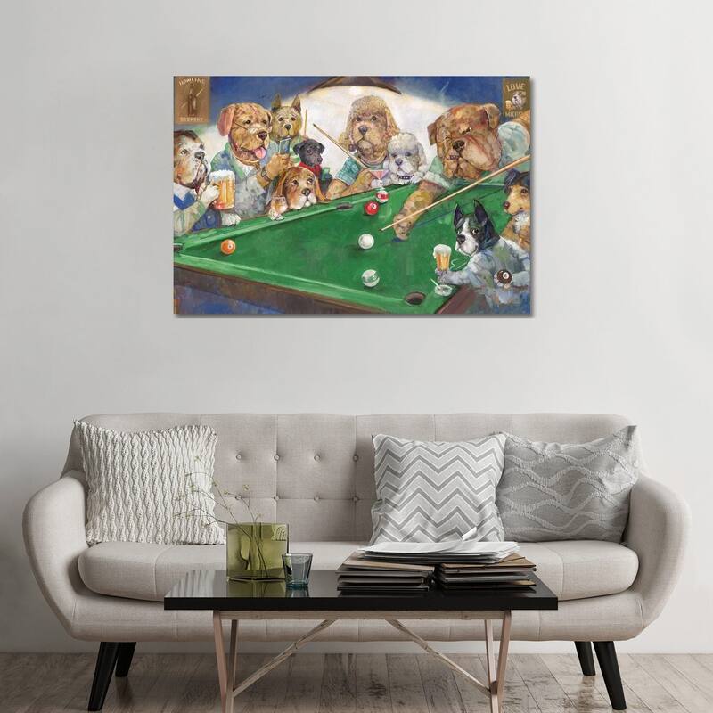 iCanvas "Pool Dogs" by Ruane Manning Canvas Print - 32x48x1.5