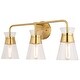 preview thumbnail 1 of 4, Vaxcel Lighting W0470 24" Wide Vanity Light Natural Brass