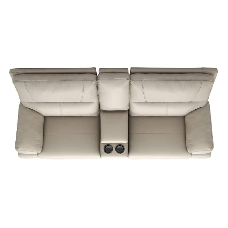 Malibu 79" 2-Piece Leather Power Reclining Loveseat with Console and Cup Holders