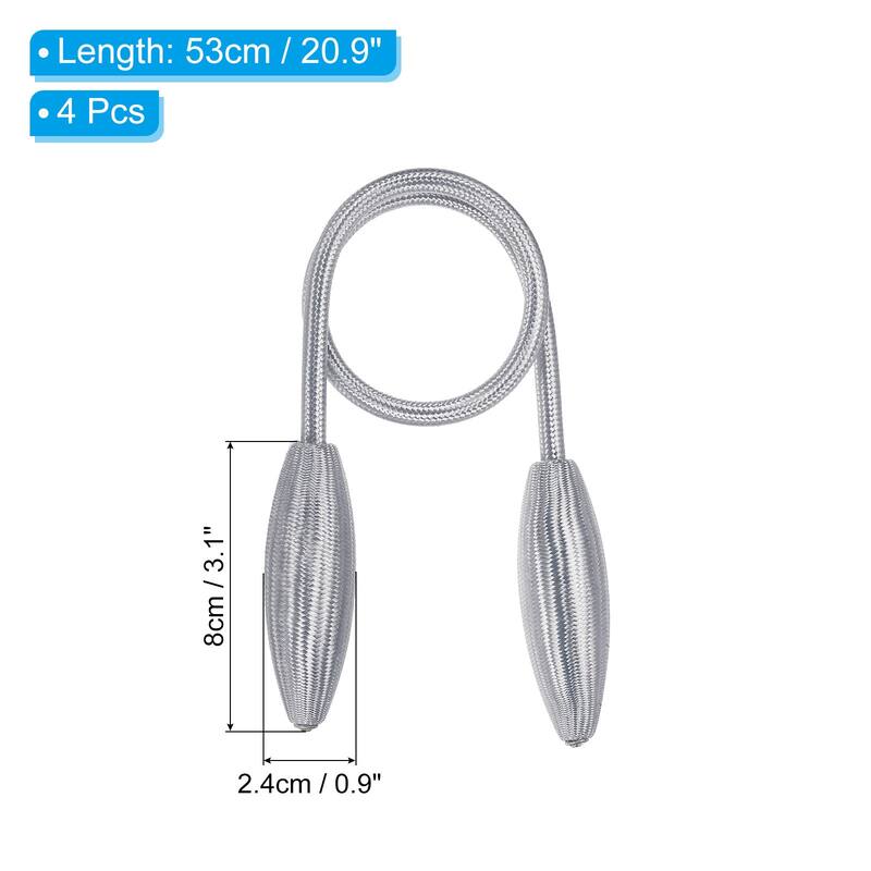 4Pcs Curtain Tiebacks Clips Decorative Window Drape Twist Tie Backs - Grey