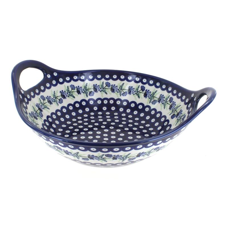 Blue Rose Polish Pottery 1347 Zaklady Deep Bowl with Handles - Sweet Annie