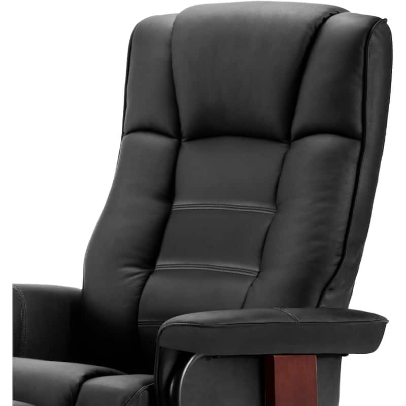 MCombo Swivel Recliner Chair with Wood Base and Ottoman