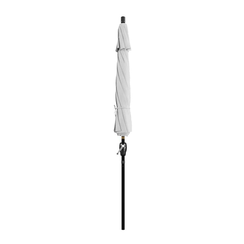 California Umbrella 9-foot Round Crank Lift, Push ButtonTilt, Black Frame Finish, Aluminum Patio Umbrella with Sunbrella Fabric