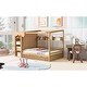 preview thumbnail 4 of 40, Full Size Wood House Bed with 2 Drawers and Shelves, Kids Platform Storage Bed Frame with Wardrobe and Small Curtain