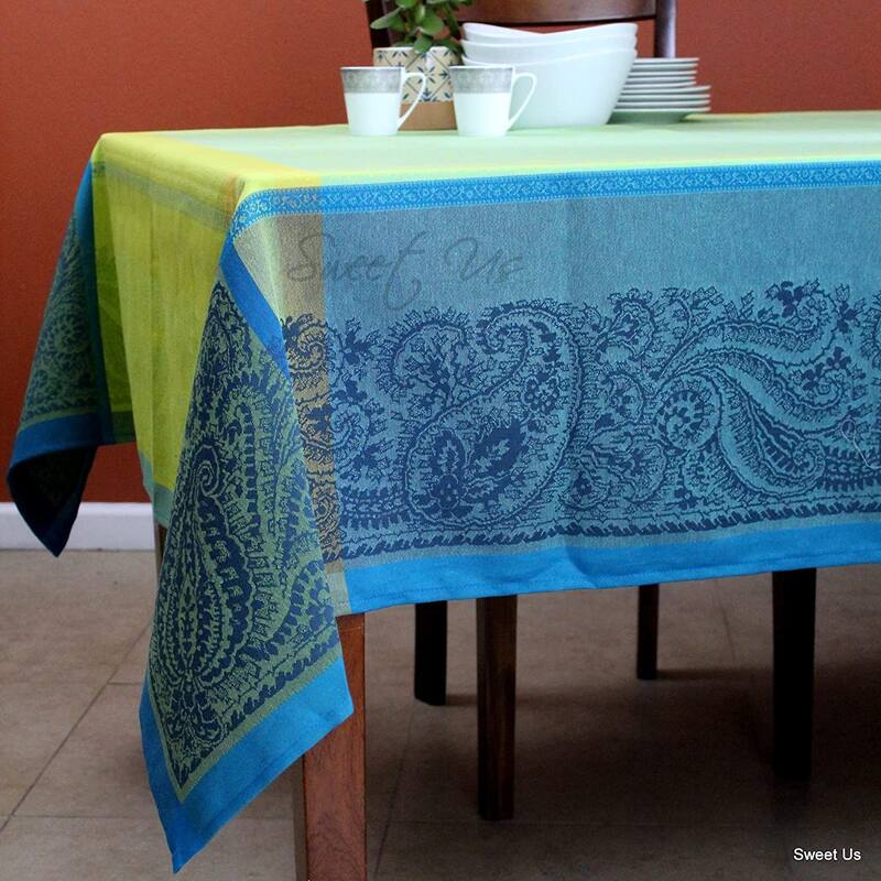 Wipeable Spill Resistant French Cotton Tablecloth