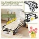 preview thumbnail 9 of 9, Costway Twin Car-Shaped Metal Bed Frame with Wheels Decorations Safety