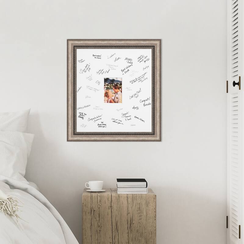 Lyla Signature Mat Picture Frame - Autograph Photo Frame Guest Book Alternative for Weddings, Graduations, or Retirement