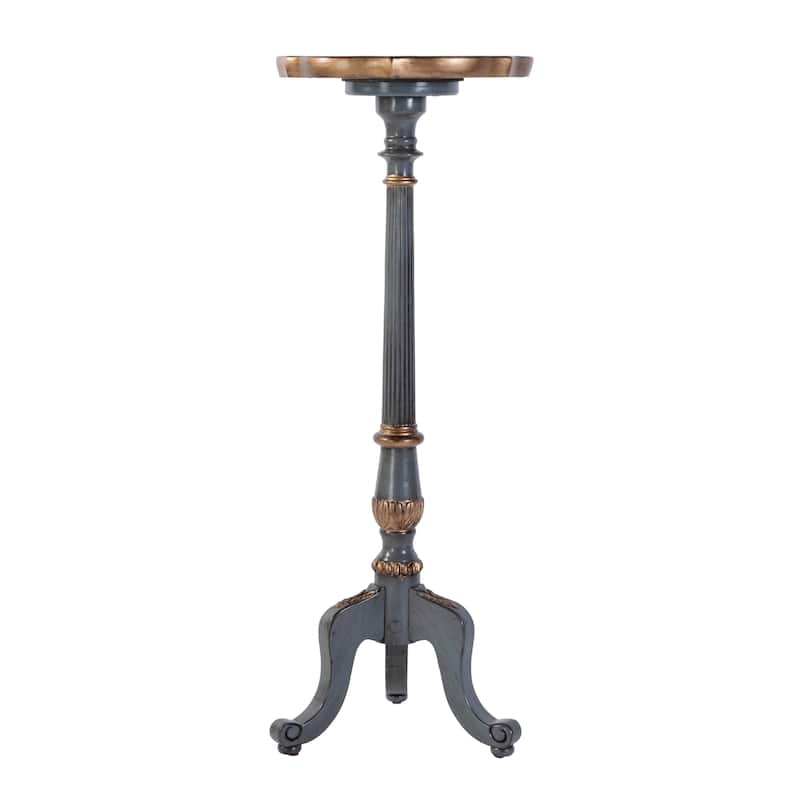 Chatsworth 13.75 in. W x 36.5 in. H Round Wood Scalloped Edge 3 Leg Pedestal Plant Stand