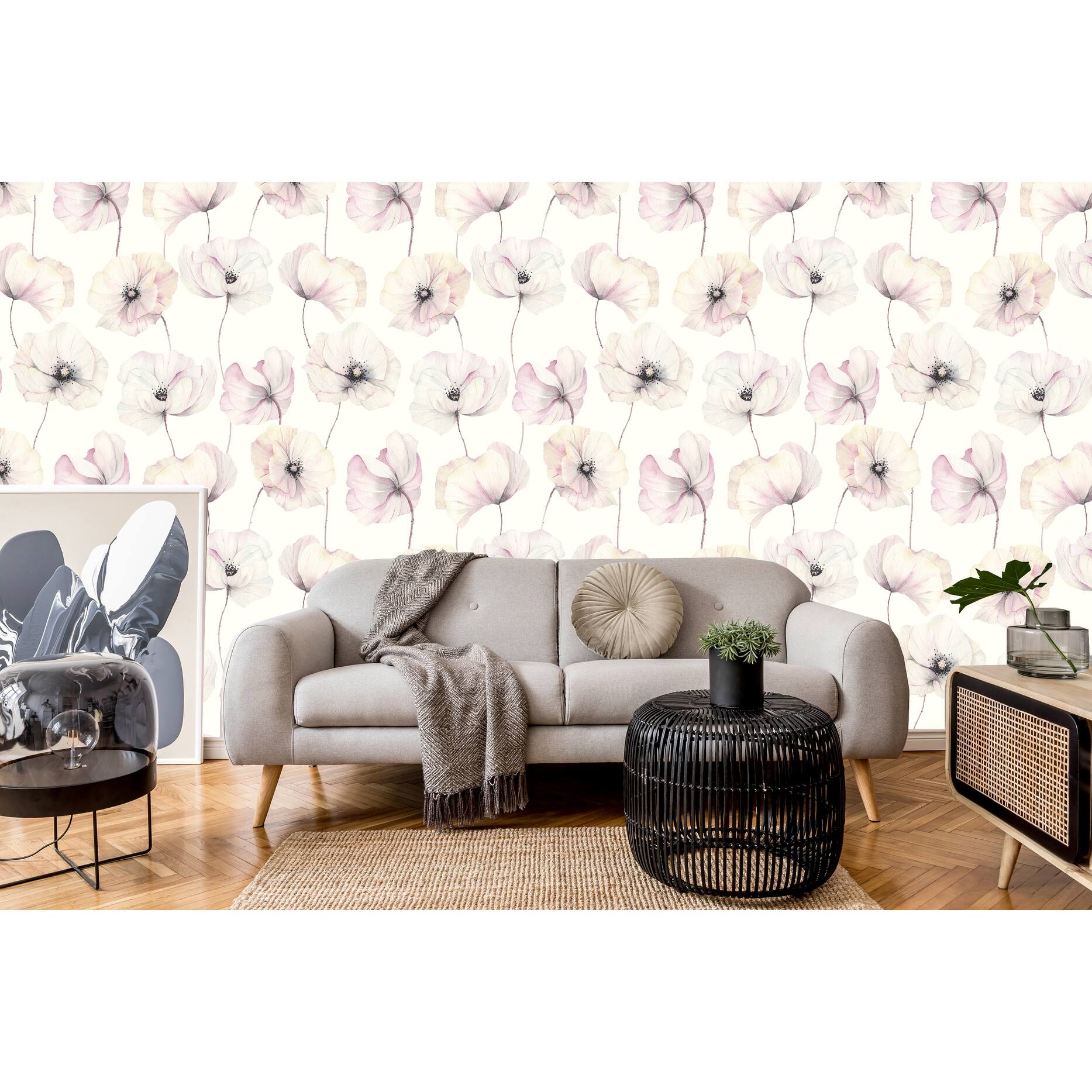 Panssy Flowers Removable Wallpaper - 24'' inch x 10'ft - Bed Bath ...
