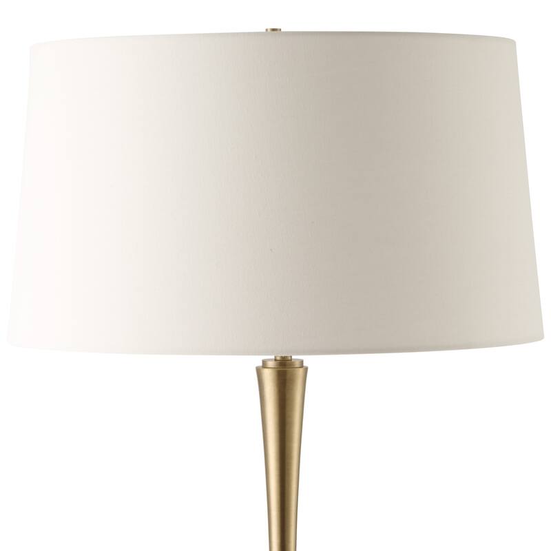 Floor Lamp with Tapered Shade - 66" - Antique Brass Finish