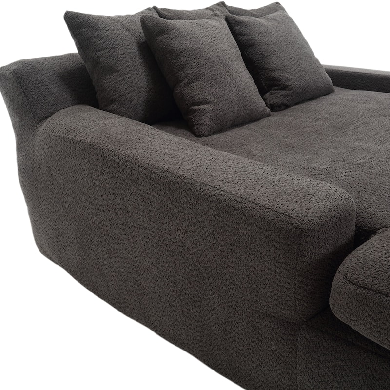 2-seater lazy sofa With 5 back pillows,Comfy Sofa- Deep Seat Couch for Living Room
