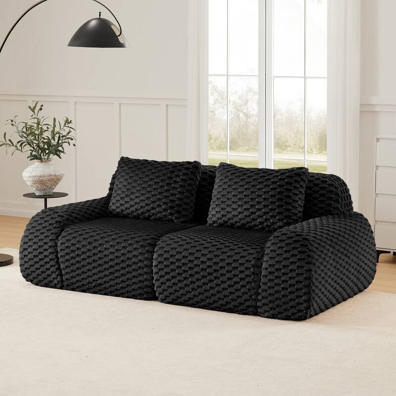 Rossetta 2-Seater Modern Modular Sectional Luxury Flannelette Fabric Boneless Deep Sofa