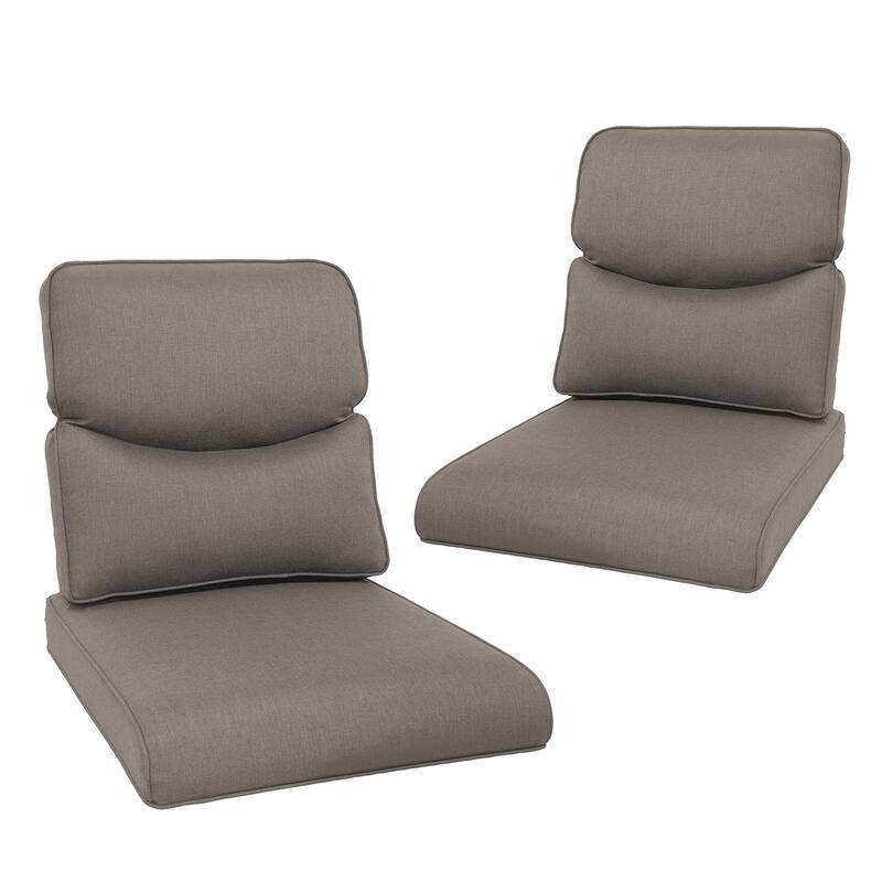 Outdoor Deep Seat Cushion Set 22 in x 22 in x 6 in - Grey Cushion - 2 Set