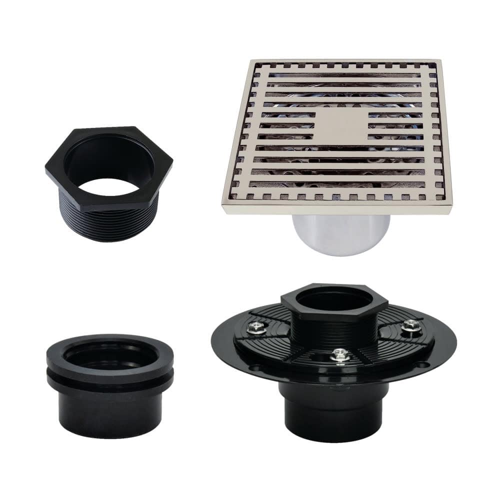 Kingston Brass BSFK4464 Watercourse 3-15/16" Square Shower Drain