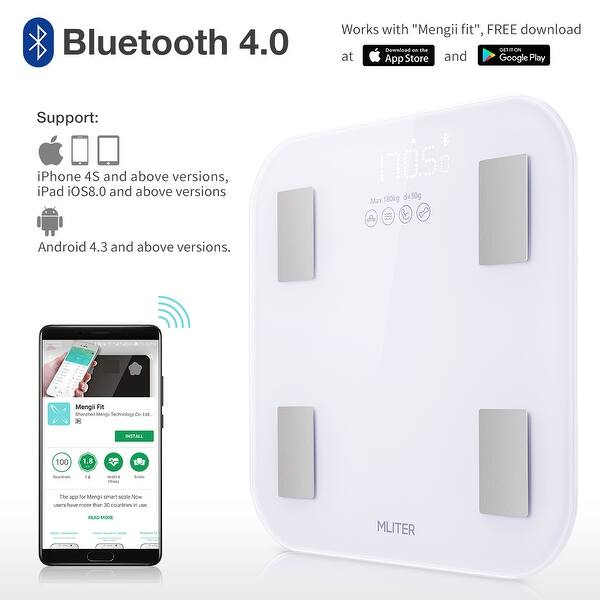 Shop Mliter Bluetooth Body Fat Scale Easy Operation Measure