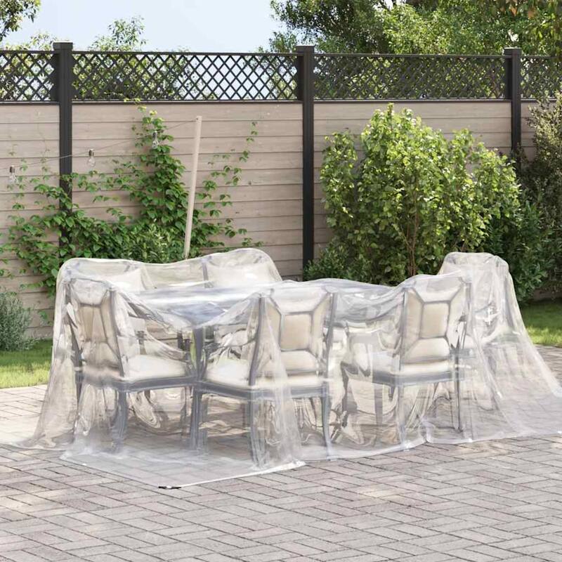 vidaXL Clear Tarpaulin with Eyelets 9.8x9.8/13.1/19.7/26.2' Polyethylene - Transparent